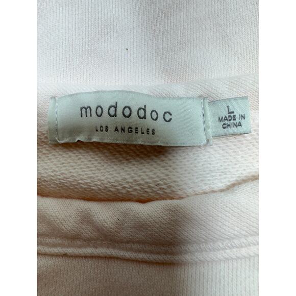 Mododoc Sweatshirt Women’s Sz Large Long Sleeve Pullover Ivory - Picture 5 of 9